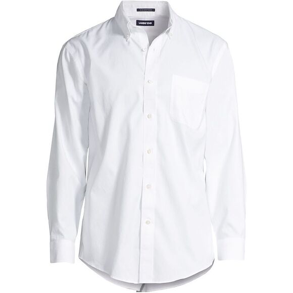 Lands’ End White No Iron Pinpoint Oxford Traditional Fit NWOT Size 17 1/2- 33 - Picture 6 of 6